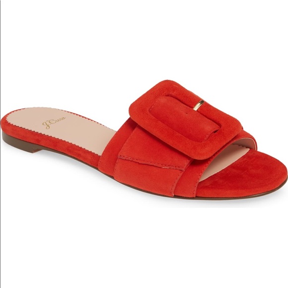 J. Crew Cora Buckle Slide Sandal - Bright Cerise - Picture 4 of 6